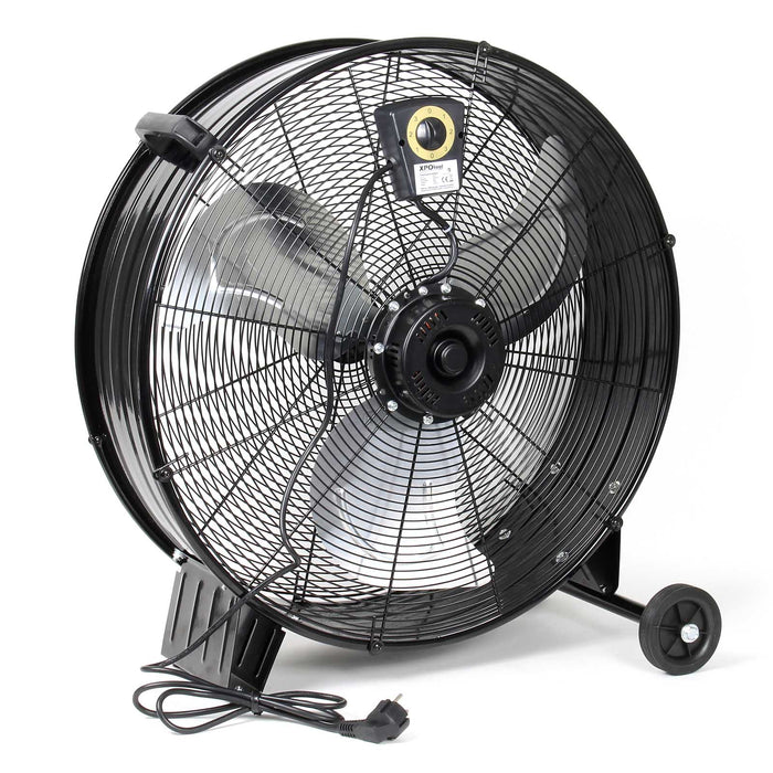 Ventilatore industriale 60 cm 180 W Ventilatore a tamburo da pavimento portatile con cavo e 3 velocità