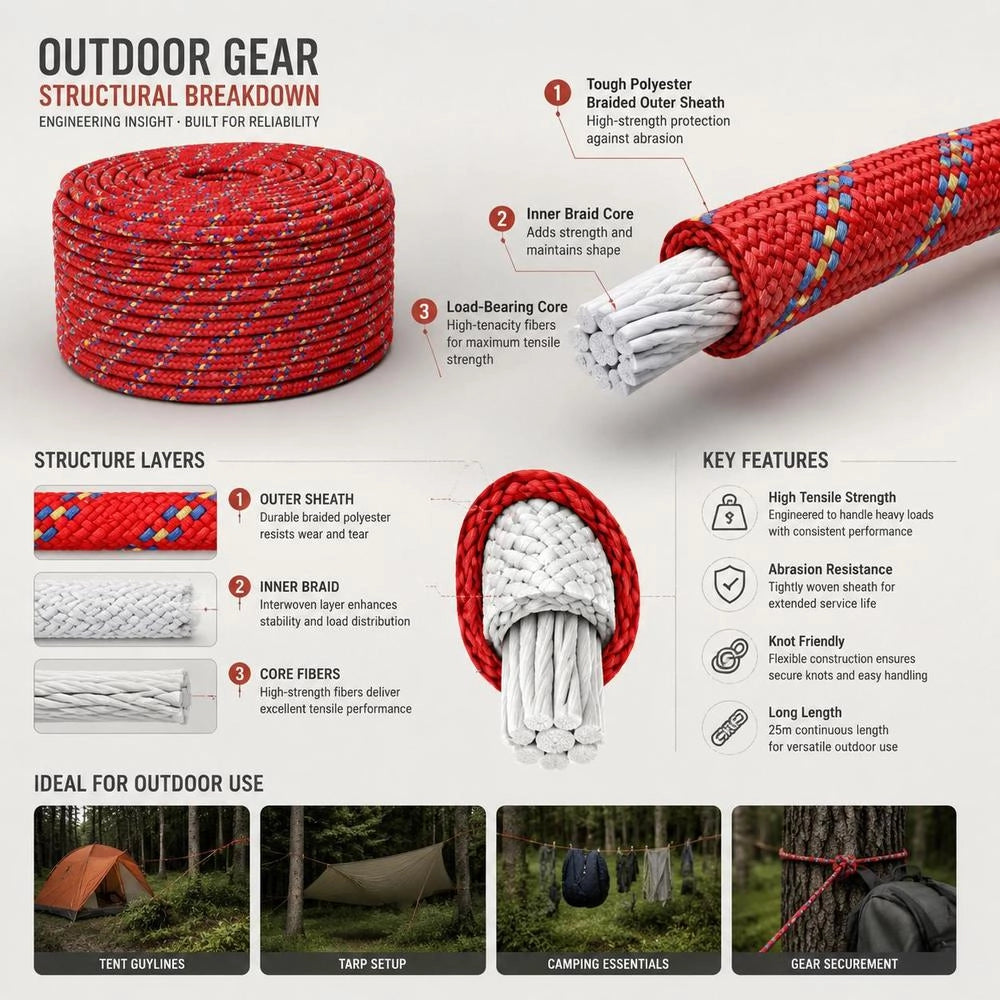 Boat Rope Red 10 Mm 25 M Polypropylene