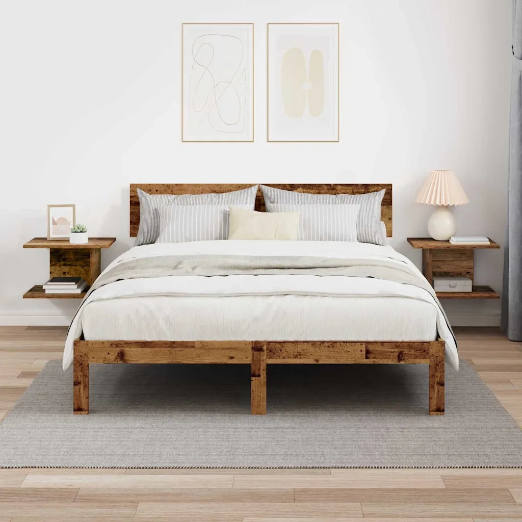 Comodino 2 pcs Legno vecchio 40 x 30 x 25 cm Legno multistrato