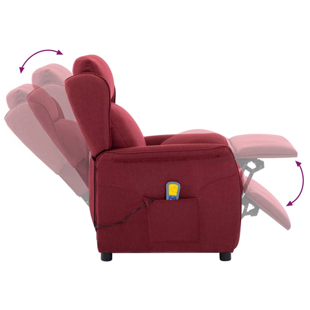 Poltrona Massaggiante Rosso Vino Tessuto