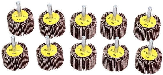 Schuren Flap Wheel Disc 80 Grit con manico da 6 mm per smerigliatura e lisciatura Schuurflap.
