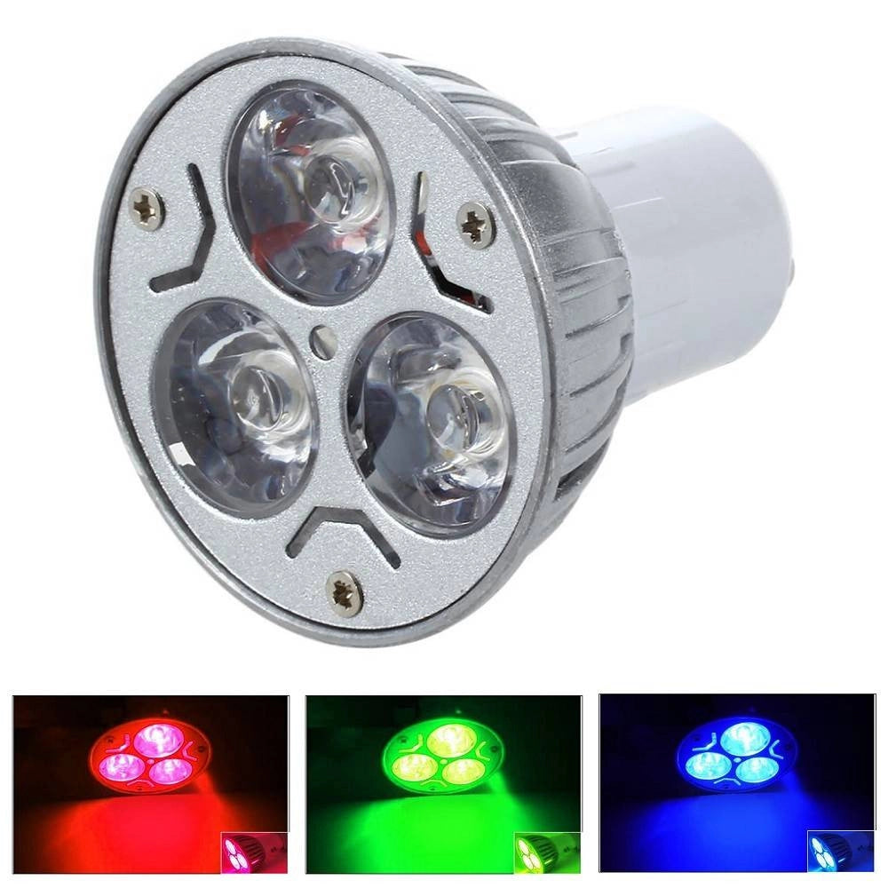 Trade Shop - Faretto 3led High Power Luce Spot 3 W Gu10 Lampada Colorata Rossa Verde Blu 230v -
