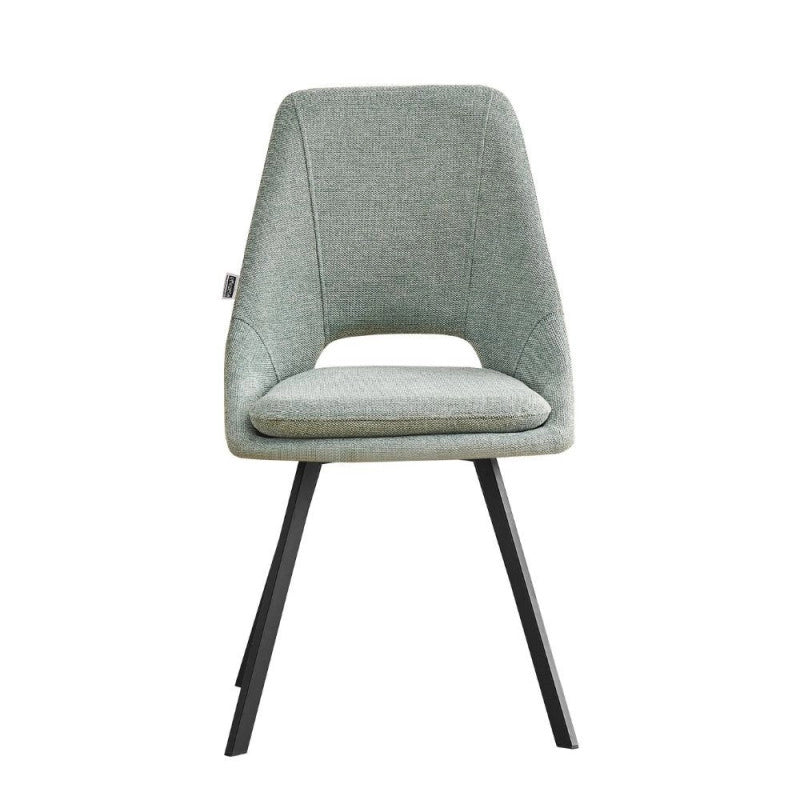 Sedia imbottita Blauss in tessuto verde set 2 pezzi