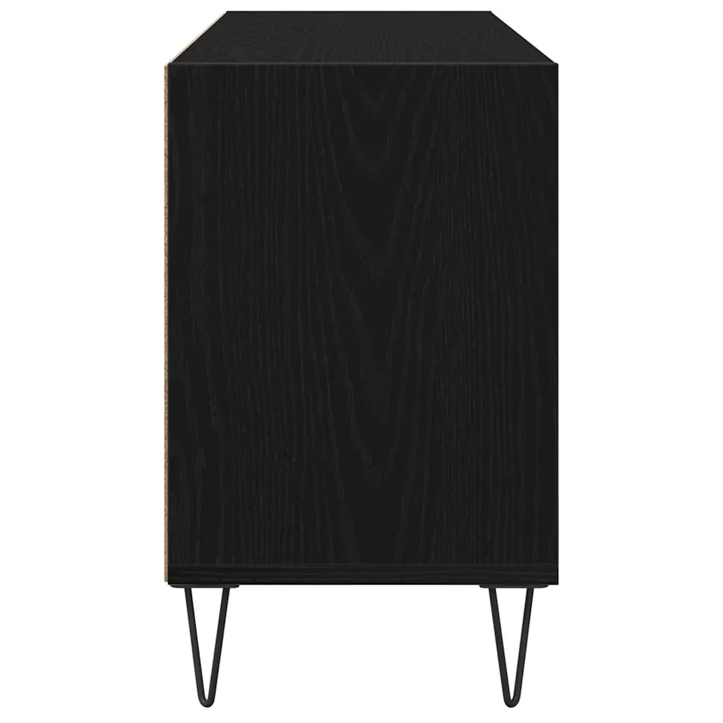 Mobile porta TV rettangolare moderno 103,5 x 30 x 50 cm con pratico vano contenitore in legno composito nero 02_0052756