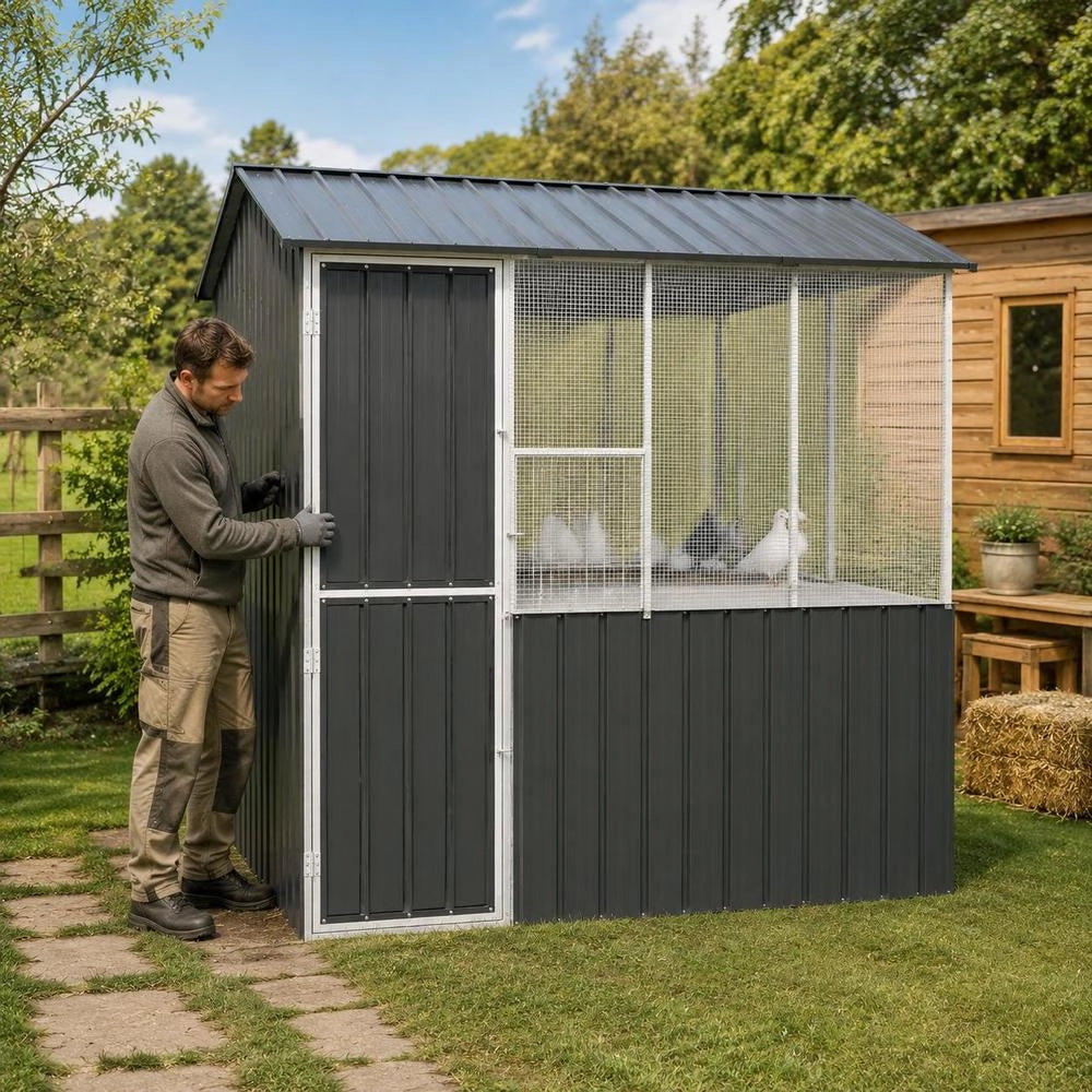 Bird Cage Anthracite 215 X 209 X 230 Cm Galvanized Steel