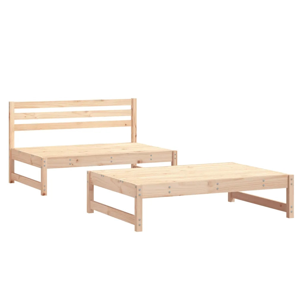 Salotto da Giardino-Set Salotto da Giardino 2 pz in Legno Massello di Pino 653225