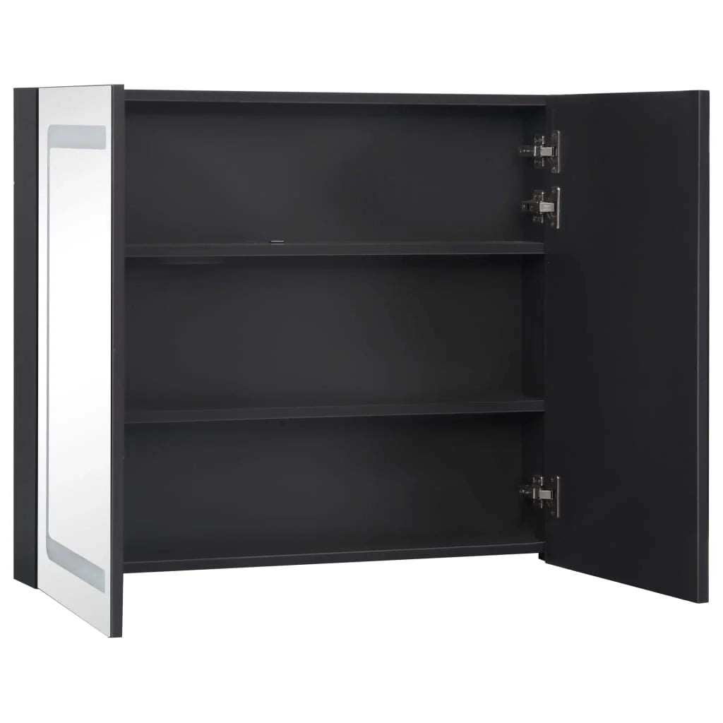 Mobiletto da bagno con specchio LED 80 x 12,2 x 68 cm 02_0006569