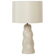 Lampada da tavolo in ceramica con paralume a tamburo beige Beige stile moderno soggiorno camera da letto