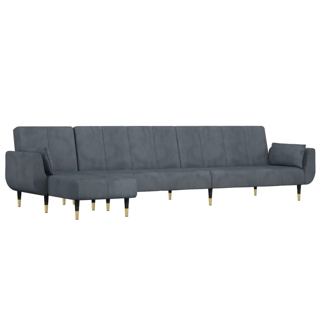 Divano Letto a L Grigio Scuro 275x140x70 cm in Vellutocod mxl 117961