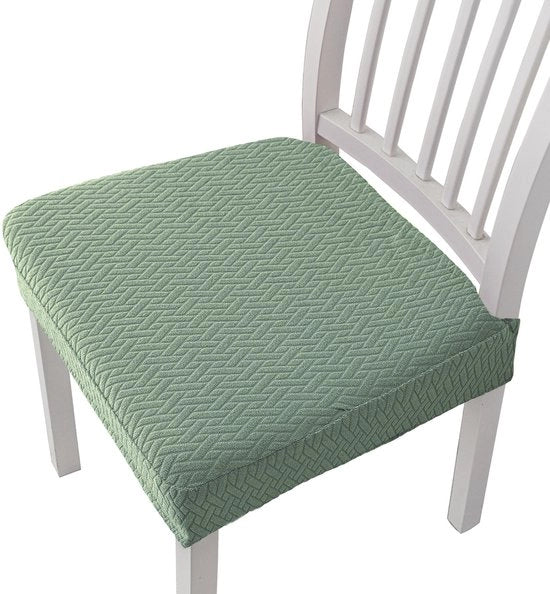 Cuscino per poltrona a trama jacquard, copricuscino elastico liscio per sala da pranzo - verde oliva