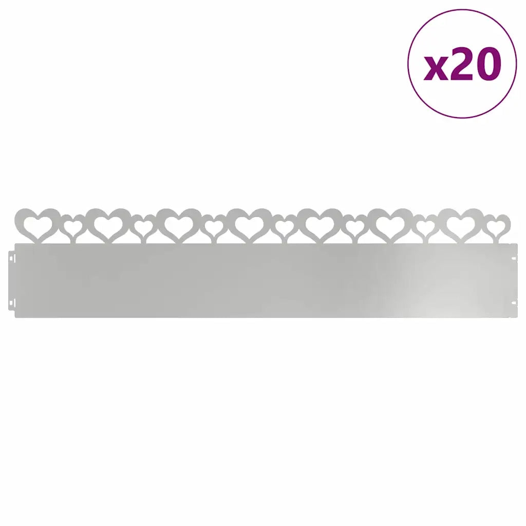 Bordure per prato 20 pz Argento 103 x 0,05 x 22 cm CFW4524304