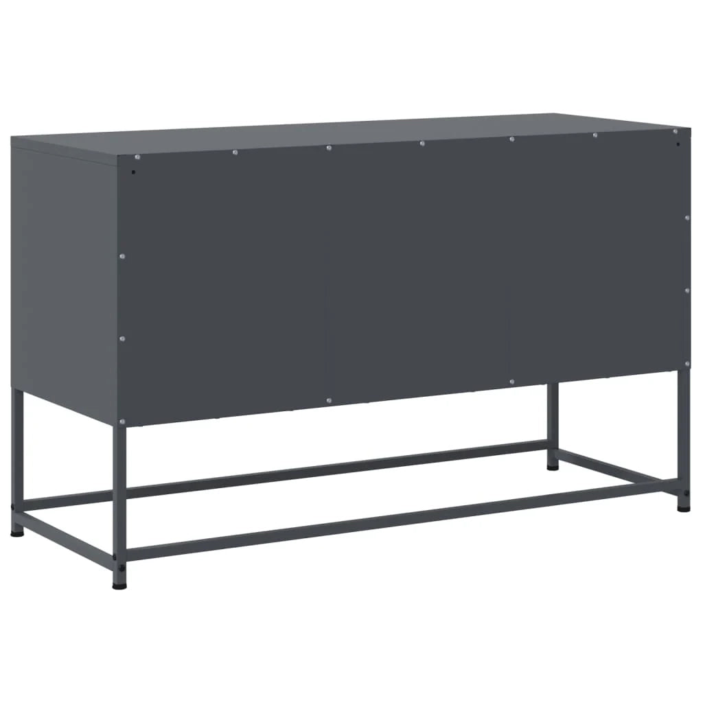 Mobile TV multimediale scaffale TV credenza mobile TV sala da pranzo soggiorno camera da letto antracite 100,5 x 39 x 60,5 cm acciaio antracite 02_0026385
