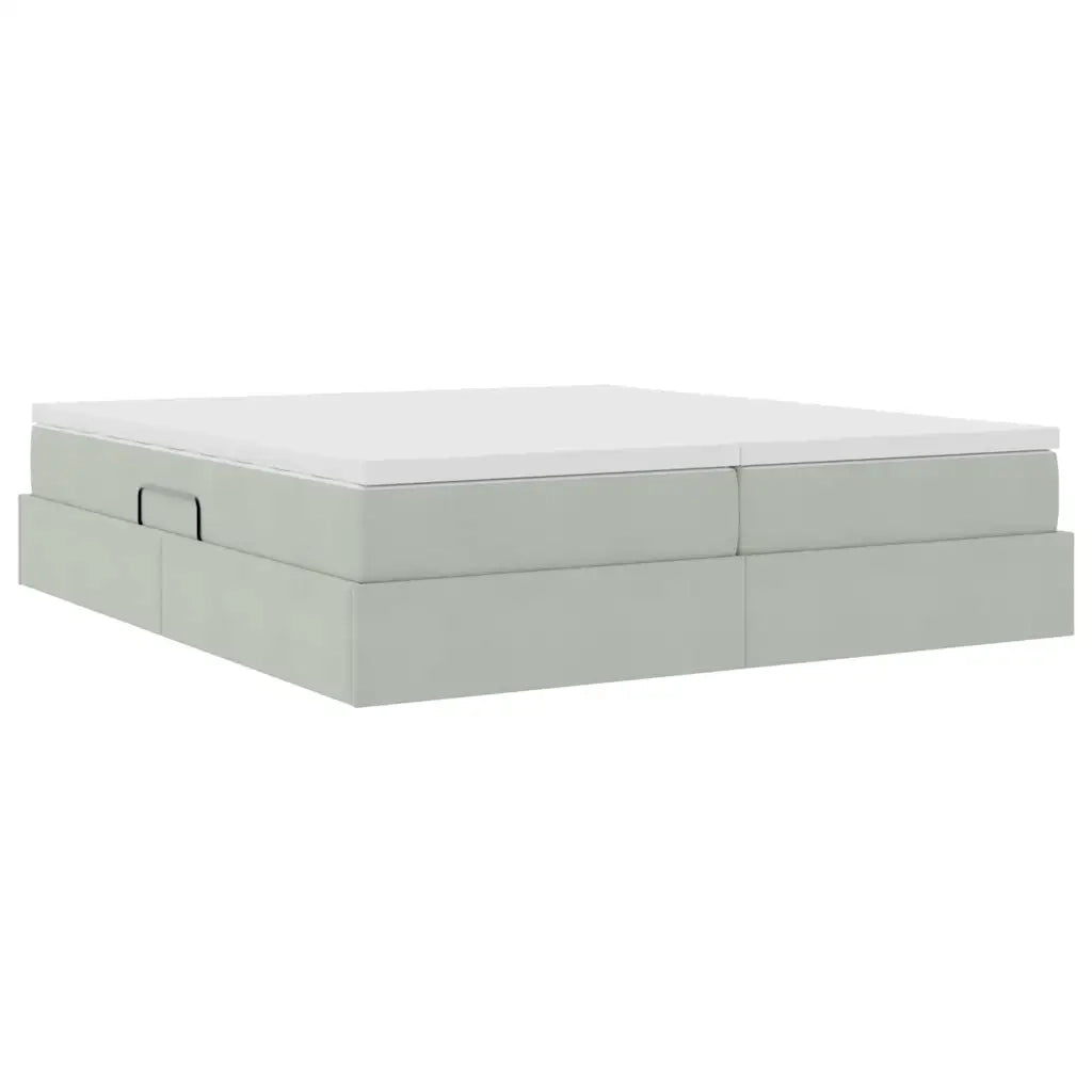 Letto con contenitore e materasso Grigio chiaro 180 x 200 cm 3370361