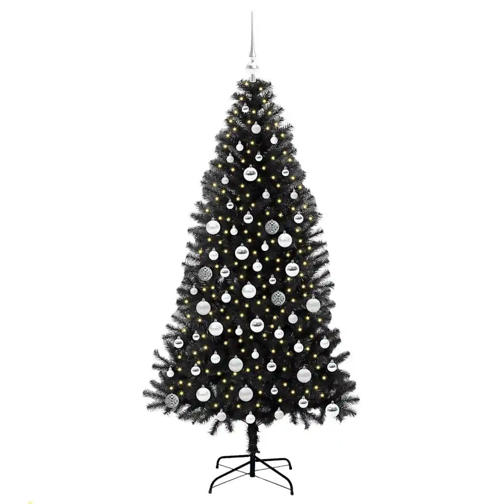 Albero di Natale con 300 LED con supporto Nero 180 cm PVC 3396483
