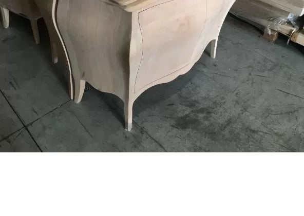 Como' bombato 2 porte in legno massello grezzo