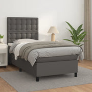Giroletto a Molle con Materasso Grigio 90x190 cm in Similpelle