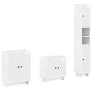 Set di armadietti da bagno in 3 pezzi EDE Bianco Lucido 3417418