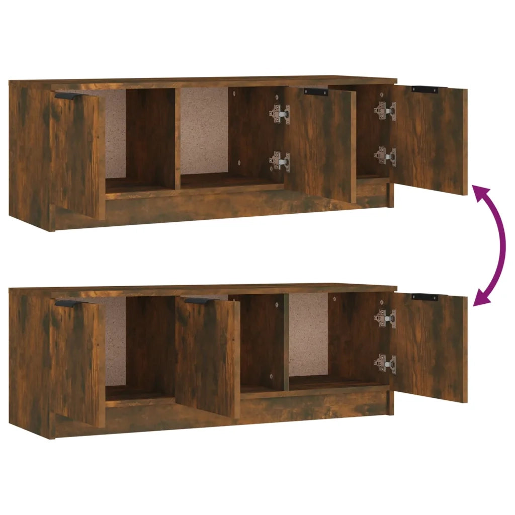 Mobile TV Rovere Fumo 102x35x36,5 cm in Legno Multistrato 817081