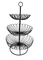 Centrotavola Alzata in Metallo 3 Ripiani Nera 18 - 24 - 29,5 cm Casa Milano
