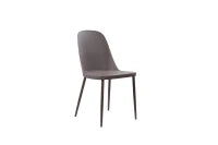 E-STYLO Sedia in polipropilene visone e gambe in metallo visone, 46cm X 55cm H. 80cm.