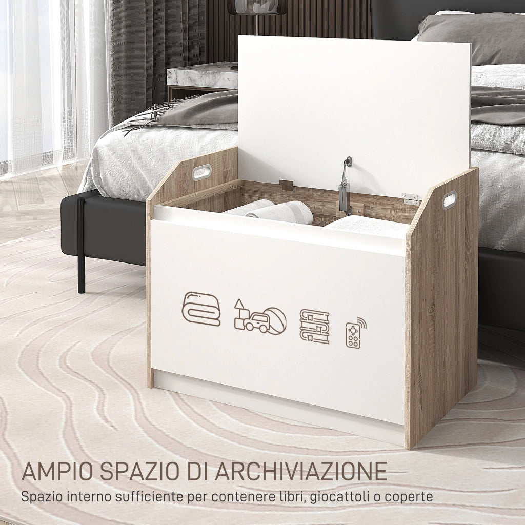 Cassettiera Moderna in Legno con Schienale e Vano Contenitore ¨C zephmum ¨C 62.4x40x51.5cm, Bianco