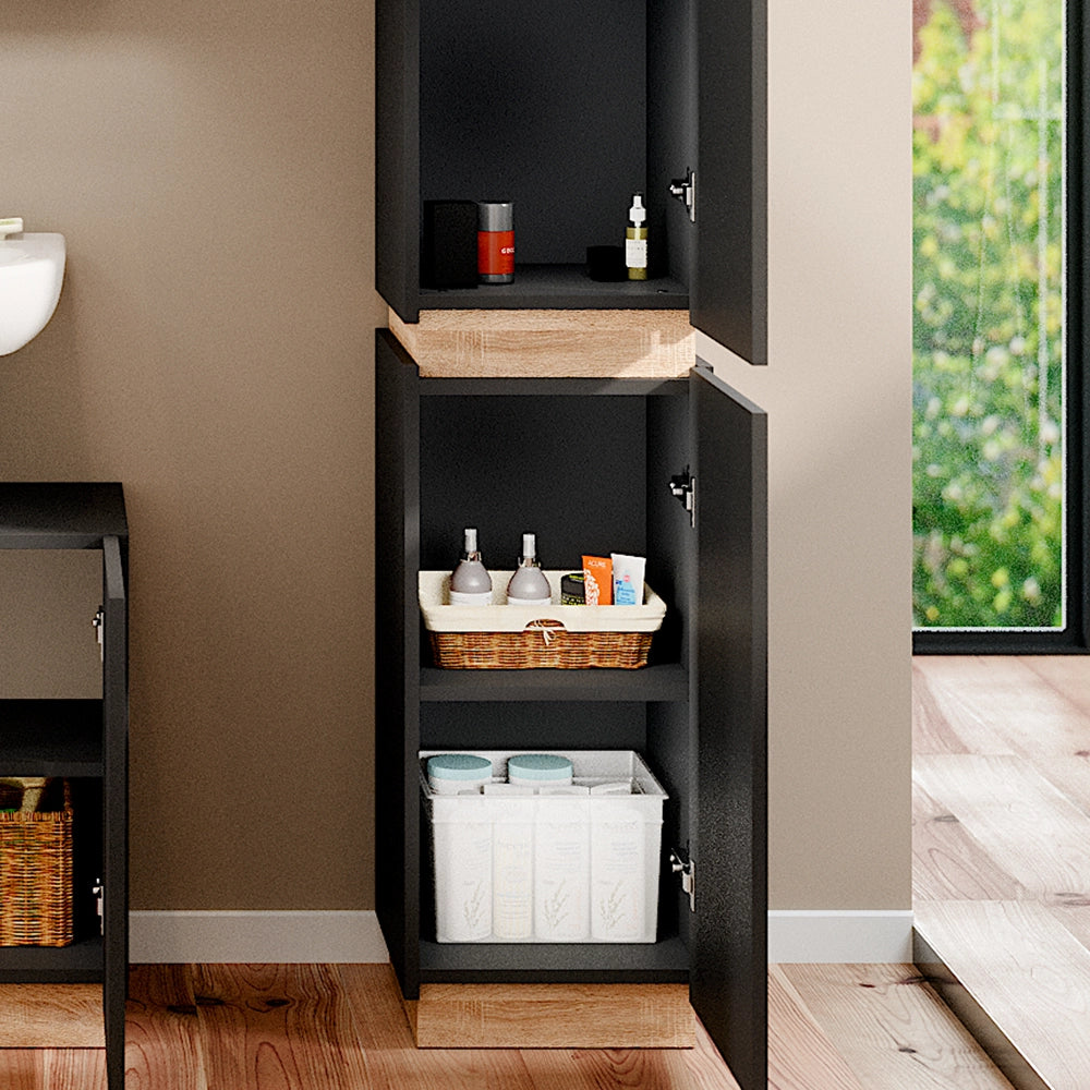 Vicco Armadio per il bagno Antracite 33 x 197.5 cm con 2 porte