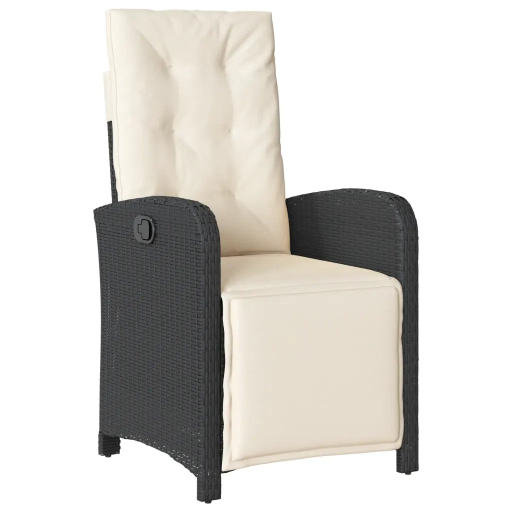 Set da Pranzo da Giardino 9 pz con Cuscini Nero in Polyrattancod mxl 113404