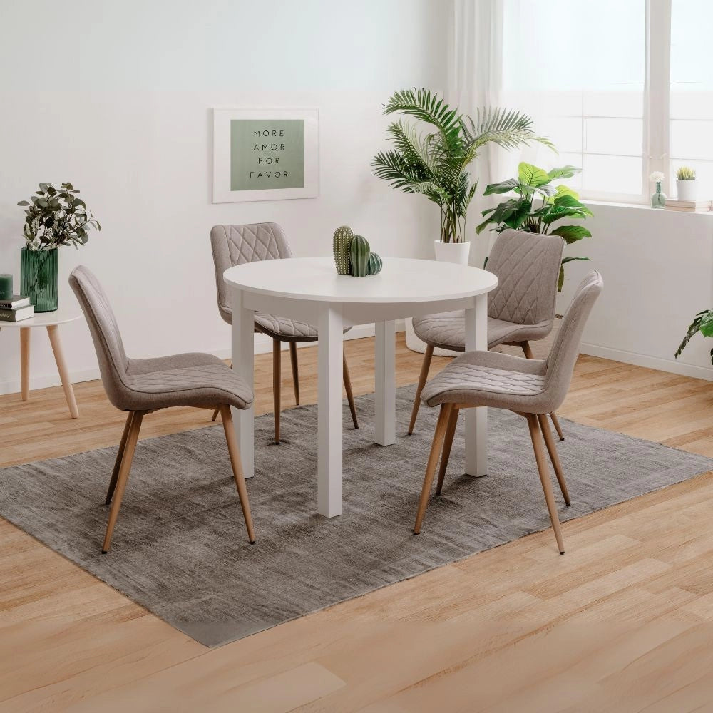 Tavolo rotondo allungabile Coburg 100 100x76x100 cm colore bianco