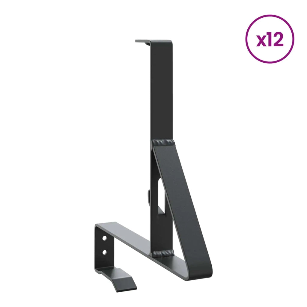 Supporto per guardia della neve 12 pcs Nero 29,5 x 3 x 34,5 cm