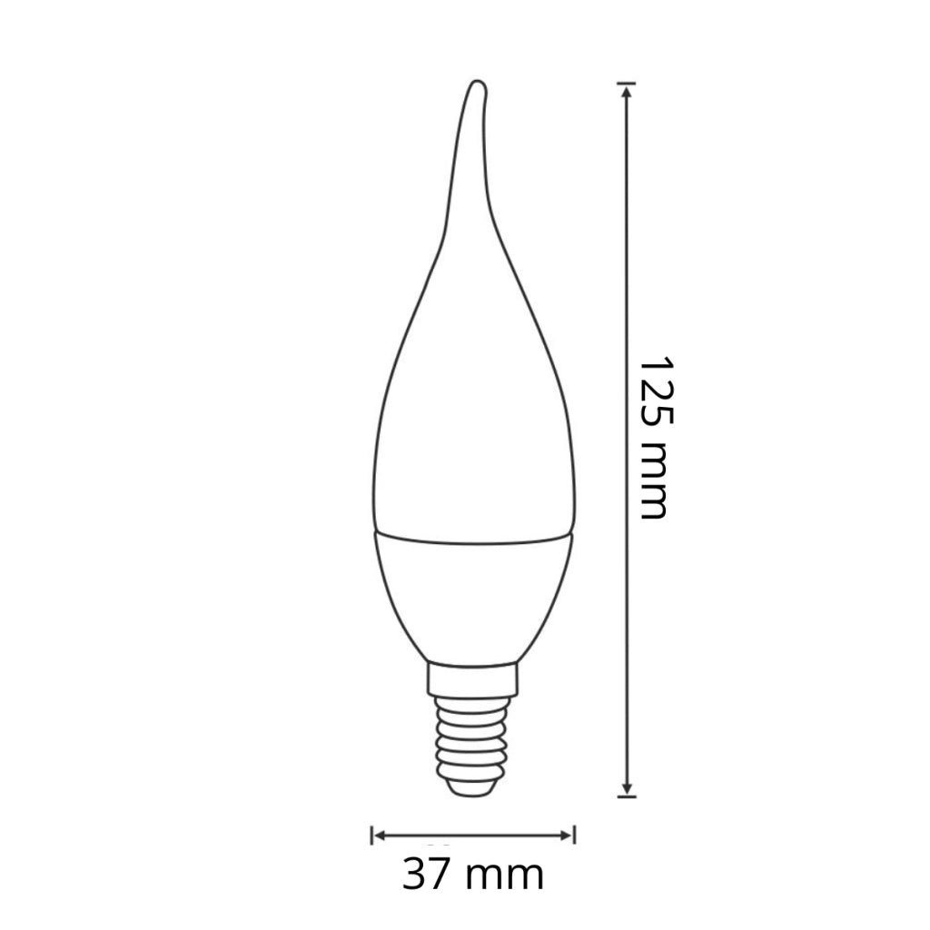 Lampadina LED fiamma E14 6,3W 560lm 3000K opale Polux