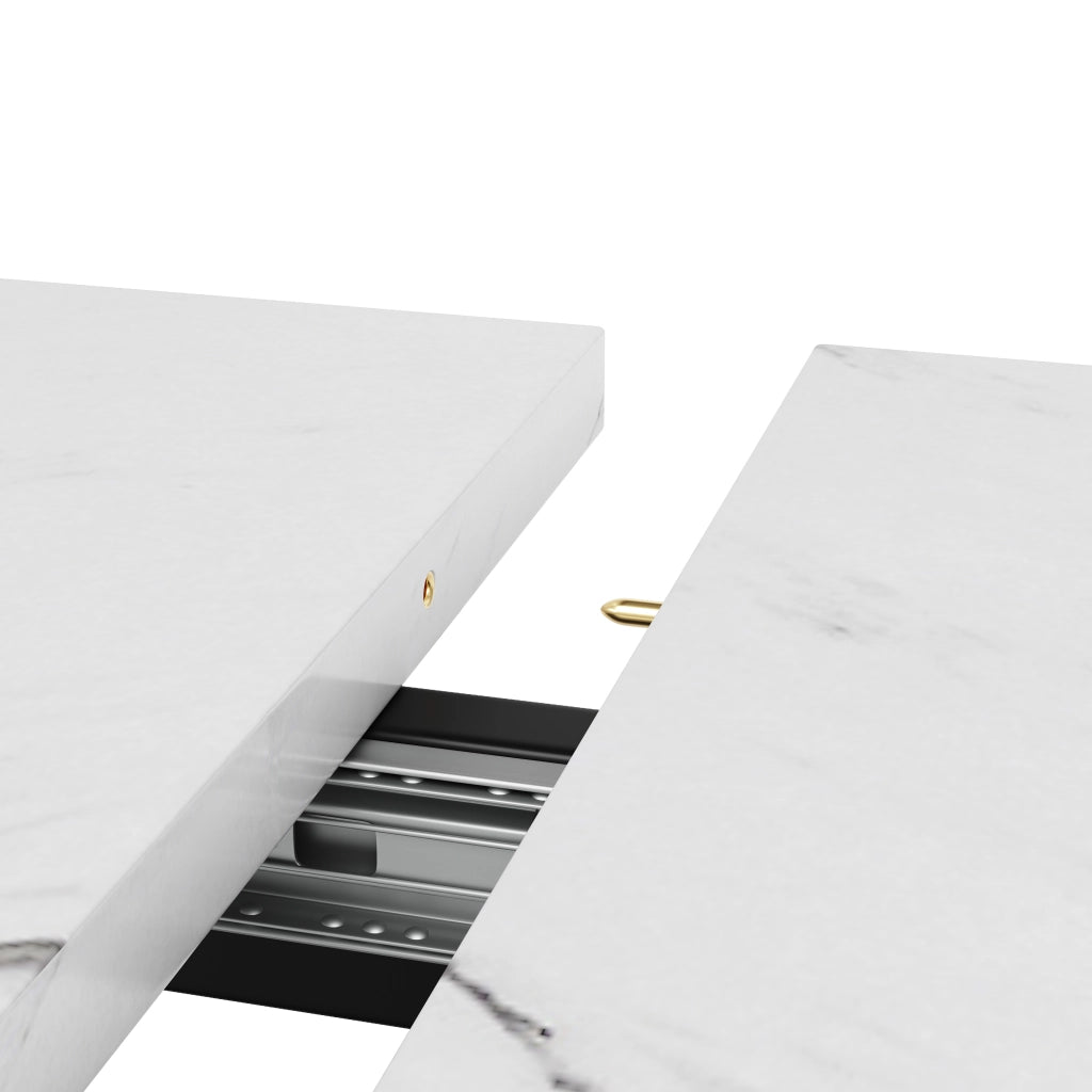 Tavolo da pranzo allungabile con 4 sedie in velluto, struttura in MDF e metallo, per cucina 120 × 80 × 75 cm