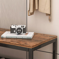 Armadio per scarpe con seduta, ampio ripiano industriale loft in legno retrò 62 cm