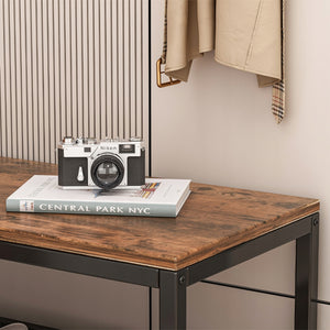 Armadio per scarpe con seduta, ampio ripiano industriale loft in legno retrò 62 cm