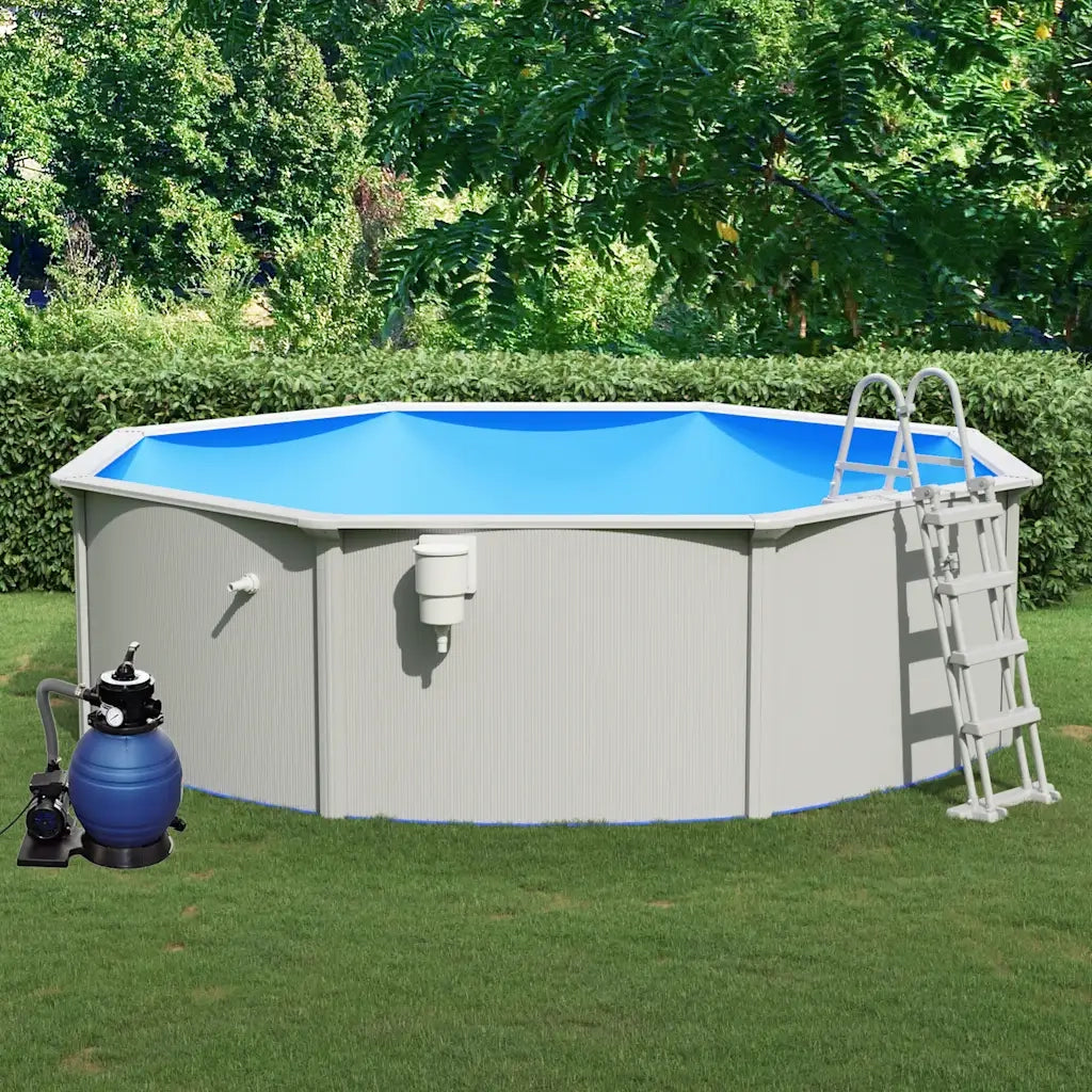 Piscina con Pompa Filtro a Sabbia e Scaletta 460x120 cm 3098053