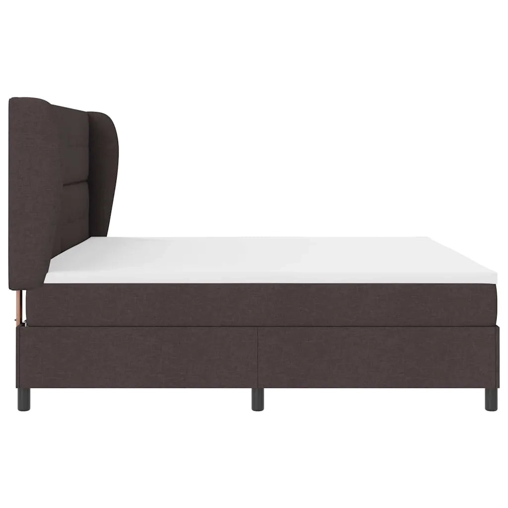 Letto a molle con testiera Marrone scuro 200 x 200 cm Tessuto 3340588