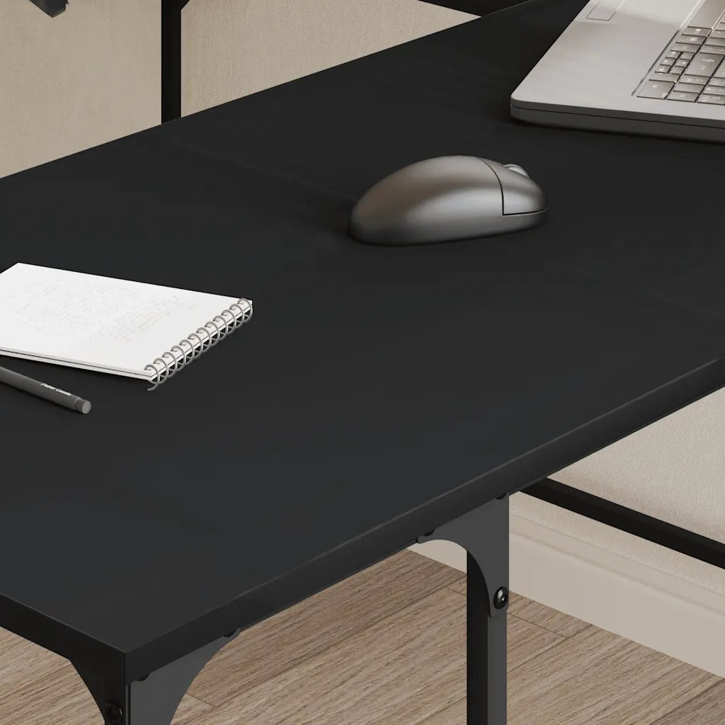 Scrivania Nera 139x139x75 cm in Legno Multistrato 837587