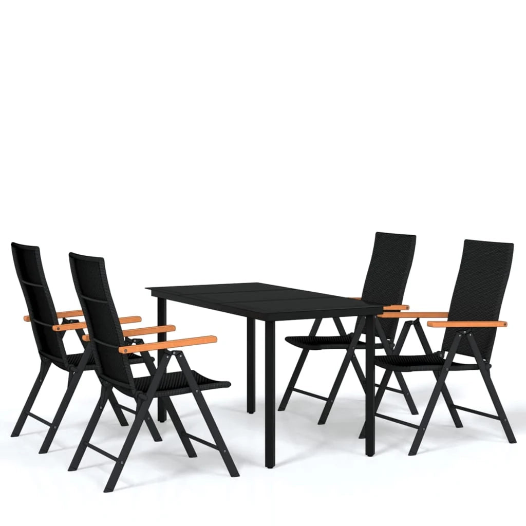 Set da pranzo da giardino nero da 5 pezzi 02_0013843
