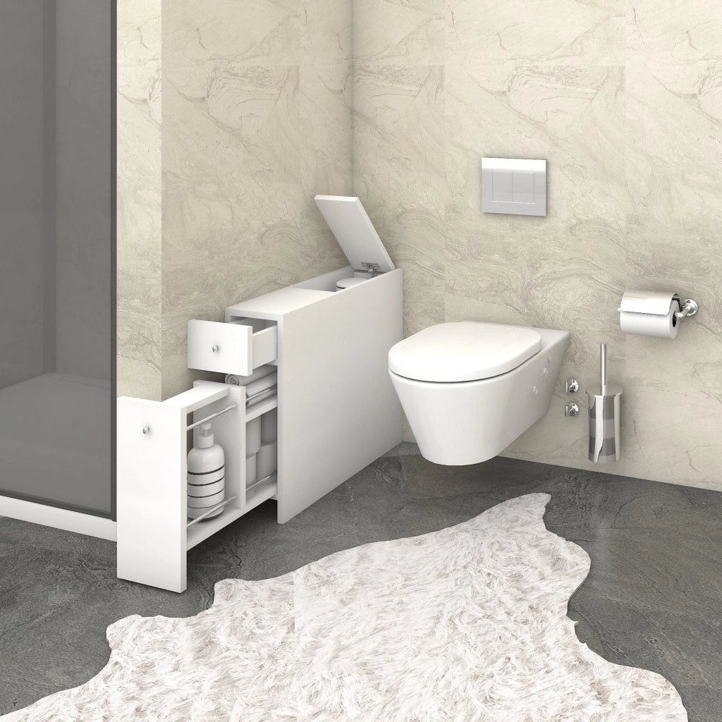 Mobile da bagno in legno "Smart" - 20 x 60 x 55 cm - Bianco