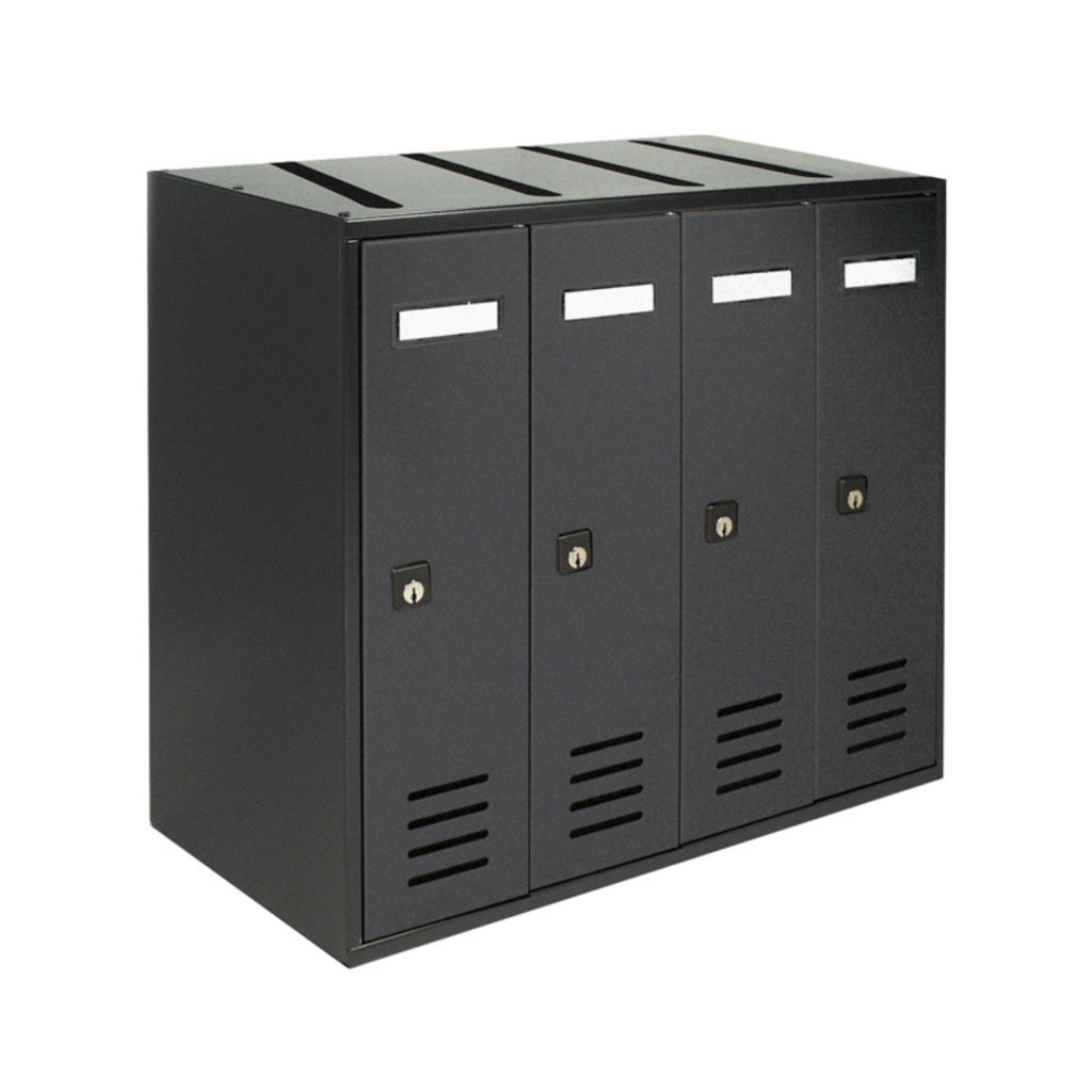 ALUBOX CUBO Cassette Postali Condominiali 4 Posti 38,5X43X25 Cm In Lamiera Zincata Cassetta Postale Condominiale Verticale Da Interno Ed Esterno Protetto COLORE: ANTRACITE