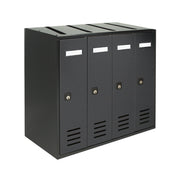 ALUBOX CUBO Cassette Postali Condominiali 4 Posti 38,5X43X25 Cm In Lamiera Zincata Cassetta Postale Condominiale Verticale Da Interno Ed Esterno Protetto COLORE: ANTRACITE