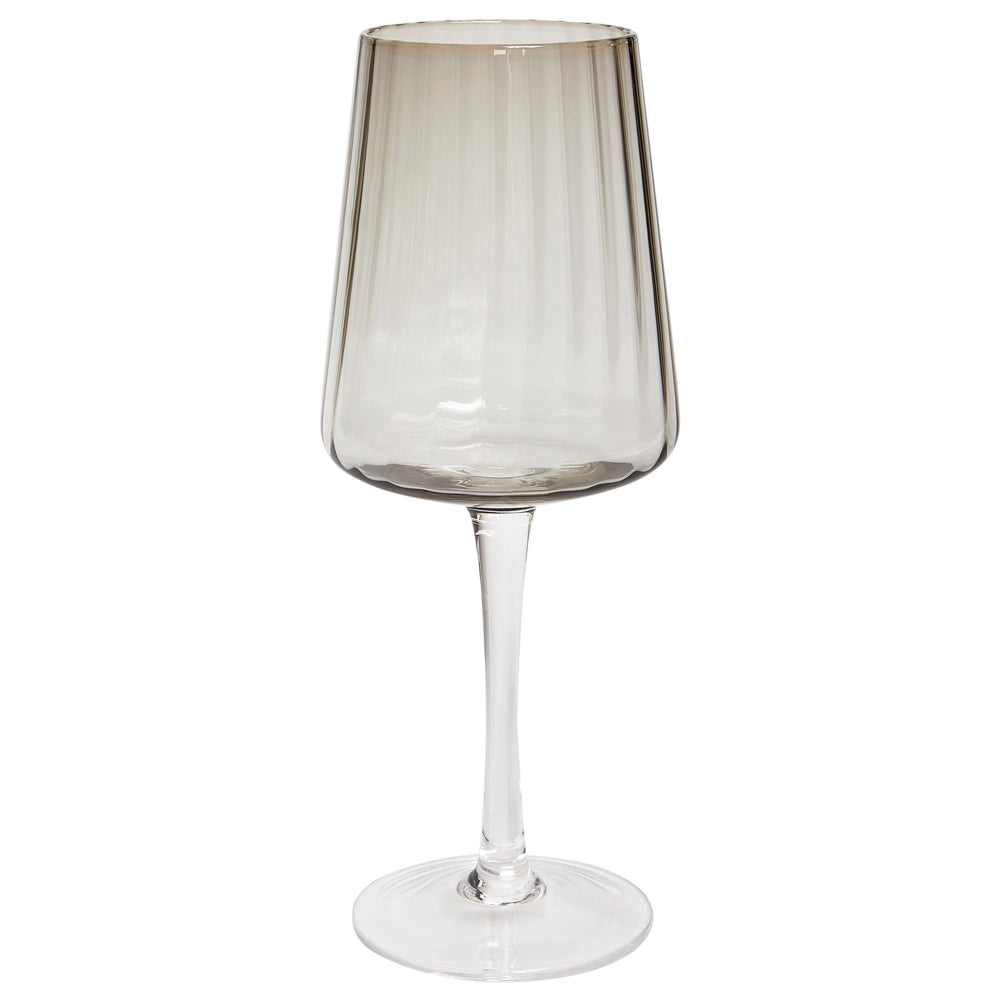 Set di 4 calici da vino rosso e bianco in vetro grigi soffiati a mano 36 cl aperitivo cena