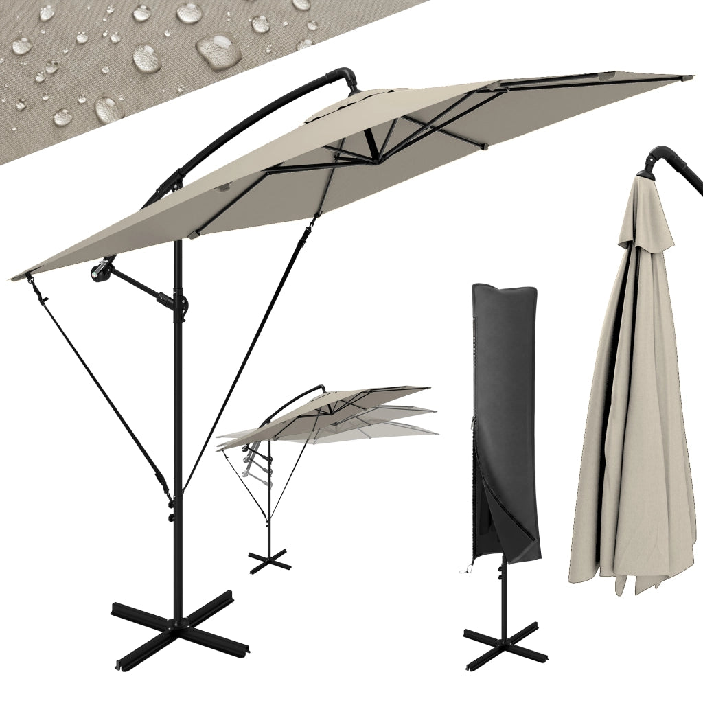 Ombrellone a Sbalzo ¨C Zephmum ¨C Cachi 247x247 cm Metallo Poliestere
