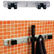 Trade Shop - Barra Portascope 2 Posti Magic Holder Sostegno Murale Appendiscope Fissaggi Muro -