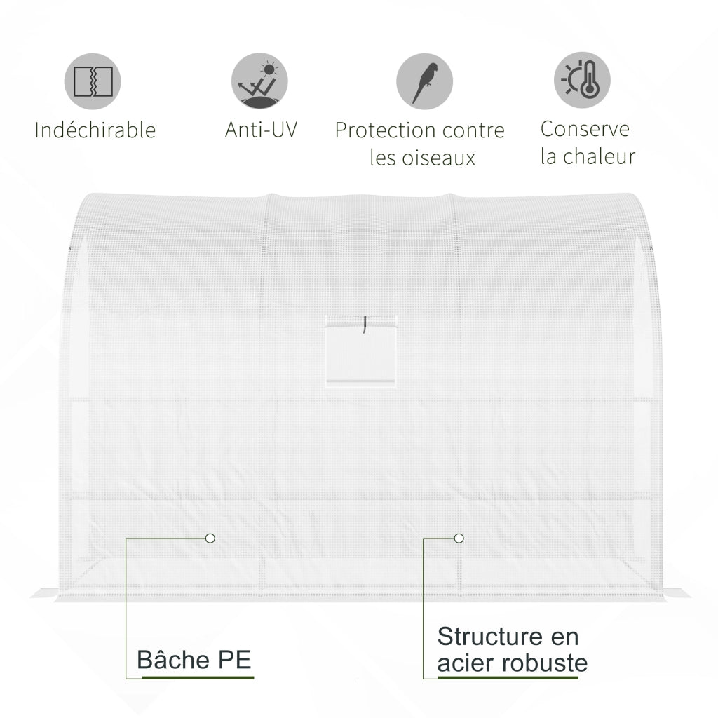 Serra da Balcone con Ripiani 3 Livelli ¨C zephmum ¨C Bianco 300x150x213 cm