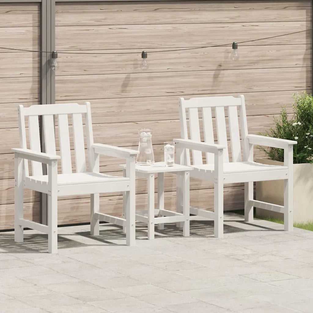 Sedia da pranzo da giardino 2 pz | Sedie da Esterno Bianco 65,5 x 59 x 88 cm HDPE