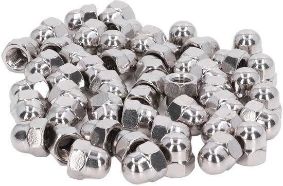Kit di Assortimento di Viti e Dadi a Cupola a 6 Facce - 50 Pezzi - Diverse Dimensioni - Per Gli Strumenti e l'Uso Domestico - M3 M4 M5 M6