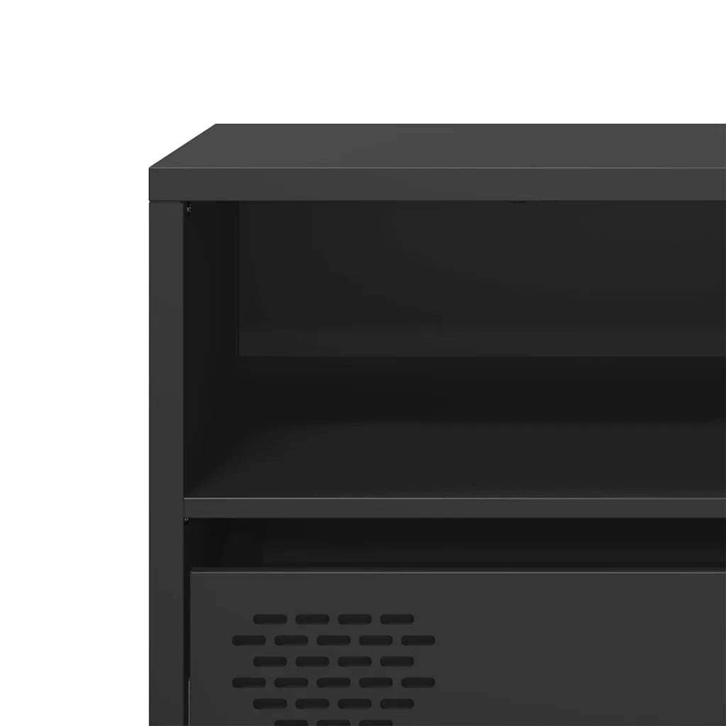 Mobile TV Nero 135x39x43,5 cm in Acciaio Laminato a Freddo 851334