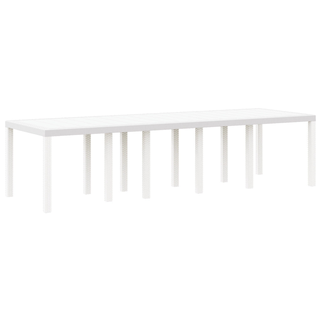 Set da Pranzo per Giardino da 11 Pezzi in Rattan Bianco