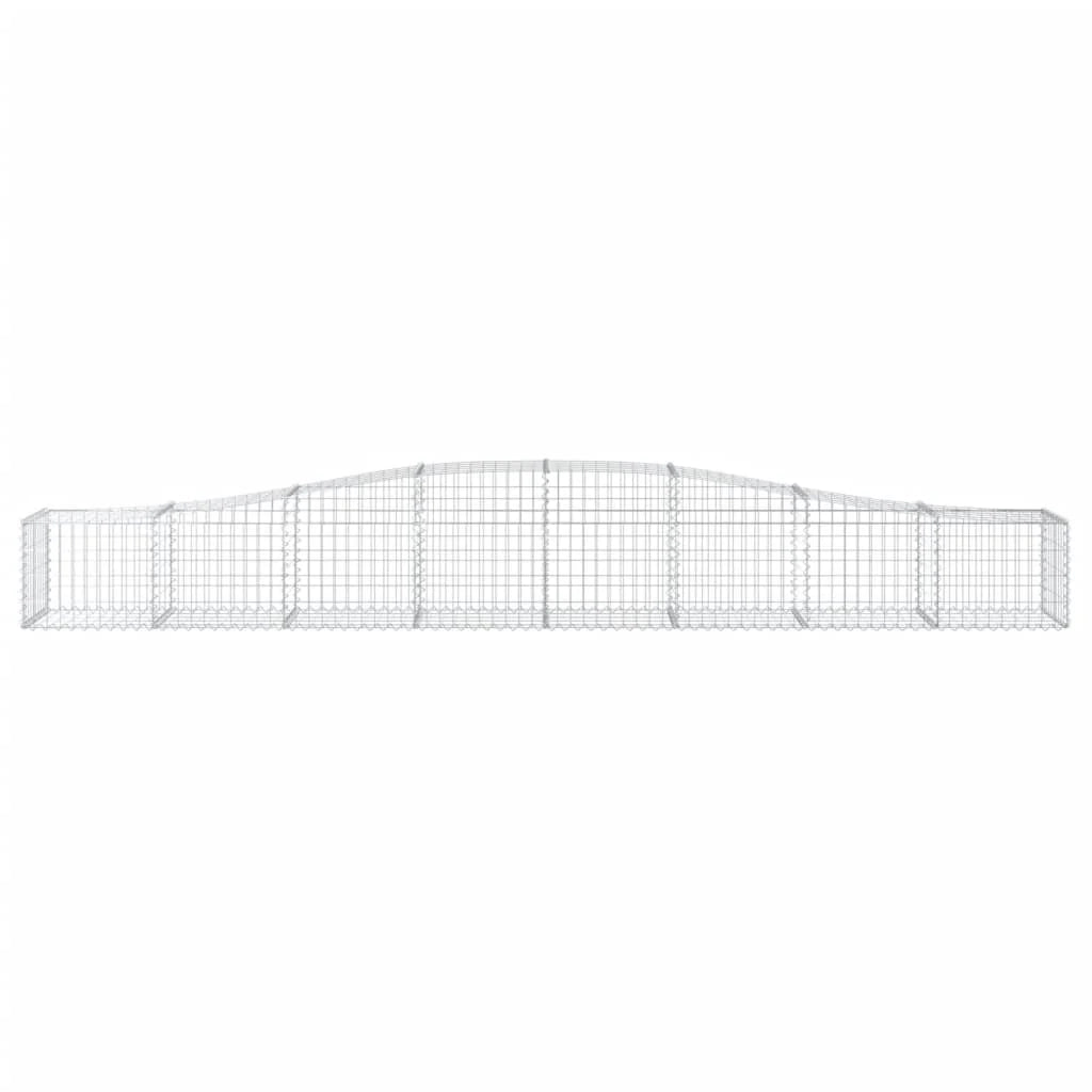 Set di 4 gabbioni ad arco per recinzione gabbia o muro di contenimento 400 x 50 x 40/60 cm ferro zincato argento 02_0041504