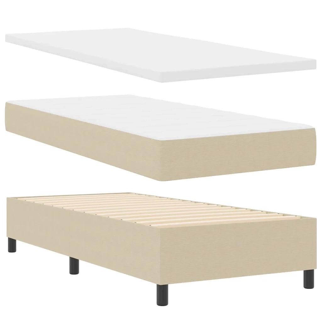 Letto a molle con testiera Grigio chiaro e bianco 80 x 200 cm 3337490